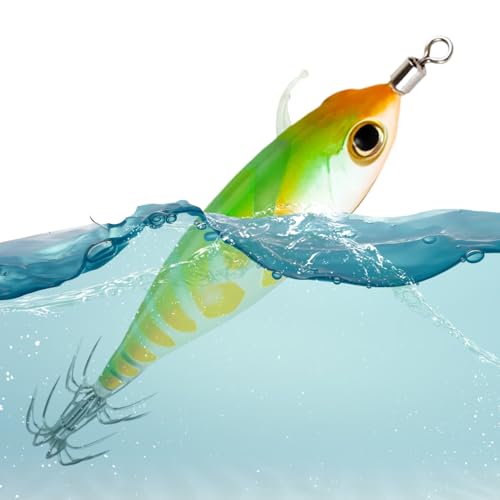 fayarrd Tintenfischköderhaken - Künstliche Tintenfischköder Mit Leuchtkörper | Fluoreszierender Angelköder Kompakte Schwimmköder-Nachbildung von fayarrd