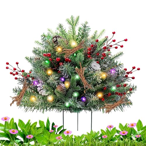 fayarrd Weihnachts Pflanzkübel Filler Outdoor - Künstlicher Weihnachtsbaum Pflanzkübel Filler mit Dreibein Erdspieß | Deko für Wohnung Büro Friedhof Schule Studentenzimmer von fayarrd