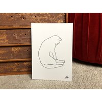 Katze Kunstdruck, A5 Illustration, Wandkunst, Tier Kätzchen, Dekor, Geschenkideen, Recyclingpapier, Ökofreundlich von fayeisherwoodwallace
