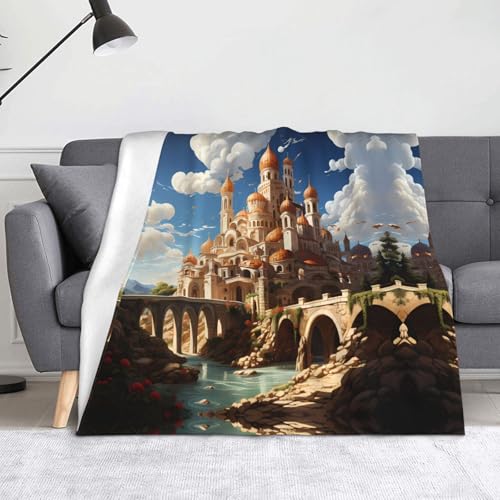 Anime Castle Sky Blanket Super weiche Flanell-Fleecedecke 152,4 x 127 cm, 100 % Polyester, warme Decke für Couch, Camping und Geschenke. Anime Castle Sky Blanket Super weiche Flanell-Fleecedecke 152,4 x 127 cm, 100 % Polyester, warme Decke für Couch, Camping und Geschenke. von fdgbnm