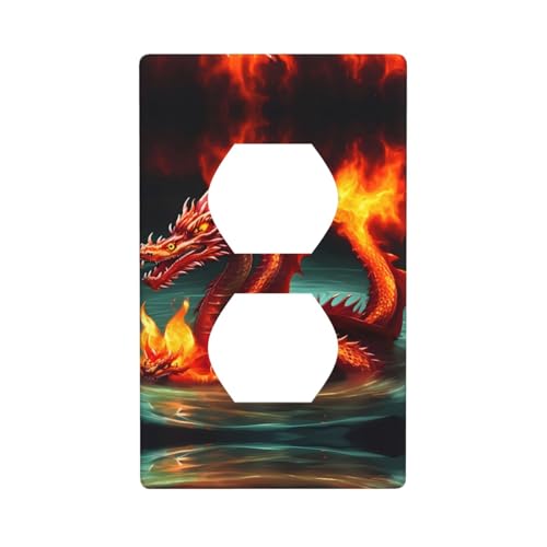 Bedruckte Wandplatte mit Drachenkönig im Feuer, PC-Material, schlagfest, britischer Standard, hitzebeständig, für Wohn- und Gewerbe von fdgbnm