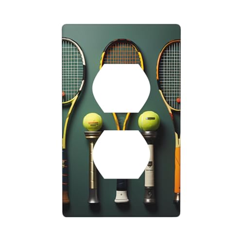 Bedruckte Wandplatte mit Tennisbällen und Schlägern, PC-Material, schlagfest, britischer Standard, hitzebeständig, für Wohn- und Gewerbe von fdgbnm