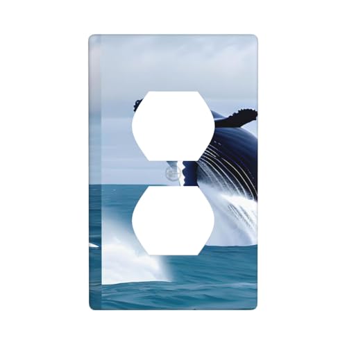 Bedruckte Wandplatte mit Walen auf See, PC-Material, stoßfest, britischer Standard, hitzebeständig, Wohn- und Gewerbe von fdgbnm