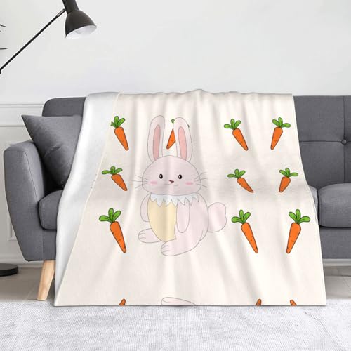Decke mit lächelndem Kaninchen, superweiche Flanell-Fleecedecke, 152,4 x 127 cm, 100 % Polyester, warme Decke für Couch, Camping und Geschenke Decke mit lächelndem Kaninchen, superweiche Flanell-Fleecedecke, 152,4 x 127 cm, 100 % Polyester, warme Decke für Couch, Camping und Geschenke von fdgbnm