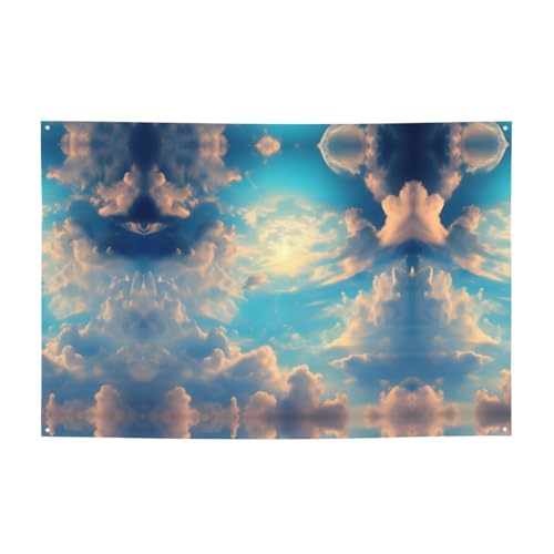 FDGBNM Bewölkter Himmel, lebendiges Party-Banner, 119,4 x 43,2 cm, UV-beständig, lichtbeständig, 4 Ösen, für den Innen- und Außenbereich von fdgbnm