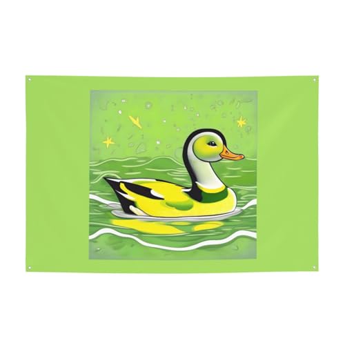 FDGBNM Grüne Ente lebendiges Party-Banner, 119,4 x 43,2 cm, UV-beständig, lichtbeständig, 4 Ösen, für den Innen- und Außenbereich FDGBNM Grüne Ente lebendiges Party-Banner, 119,4 x 43,2 cm, UV-beständig, lichtbeständig, 4 Ösen, für den Innen- und Außenbereich von fdgbnm
