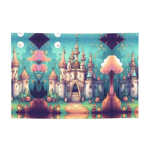 FDGBNM Klassisches Schloss, lebendiges Party-Banner, 119,4 x 43,2 cm, UV-beständig, lichtbeständig, 4 Ösen, für den Innen- und Außenbereich geeignet. FDGBNM Klassisches Schloss, lebendiges Party-Banner, 119,4 x 43,2 cm, UV-beständig, lichtbeständig, 4 Ösen, für den Innen- und Außenbereich geeignet. von fdgbnm