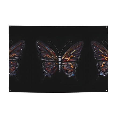 FDGBNM Mystery Butterfly Vibrant Party-Banner, 119,4 x 43,2 cm, UV-beständig, lichtbeständig, 4 Ösen, für den Innen- und Außenbereich FDGBNM Mystery Butterfly Vibrant Party-Banner, 119,4 x 43,2 cm, UV-beständig, lichtbeständig, 4 Ösen, für den Innen- und Außenbereich von fdgbnm