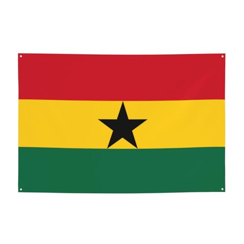 FDGBNM Party-Banner mit Ghana-Flagge, 119,4 x 43,2 cm, UV-beständig, lichtbeständig, 4 Ösen, für den Innen- und Außenbereich geeignet. FDGBNM Party-Banner mit Ghana-Flagge, 119,4 x 43,2 cm, UV-beständig, lichtbeständig, 4 Ösen, für den Innen- und Außenbereich geeignet. von fdgbnm