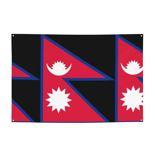 FDGBNM Party-Banner mit Nepal-Flagge, 119,4 x 43,2 cm, UV-beständig, lichtbeständig, 4 Ösen, für den Innen- und Außenbereich geeignet. FDGBNM Party-Banner mit Nepal-Flagge, 119,4 x 43,2 cm, UV-beständig, lichtbeständig, 4 Ösen, für den Innen- und Außenbereich geeignet. von fdgbnm