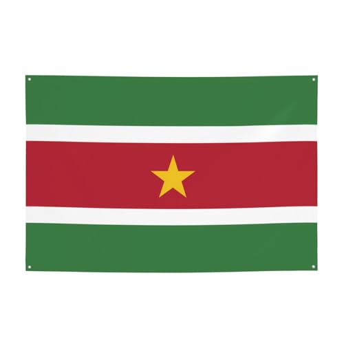 FDGBNM Party-Banner mit Surinam-Flagge, lebendig, 119,4 x 43,2 cm, UV-beständig, lichtbeständig, 4 Ösen, für den Innen- und Außenbereich geeignet. FDGBNM Party-Banner mit Surinam-Flagge, lebendig, 119,4 x 43,2 cm, UV-beständig, lichtbeständig, 4 Ösen, für den Innen- und Außenbereich geeignet. von fdgbnm