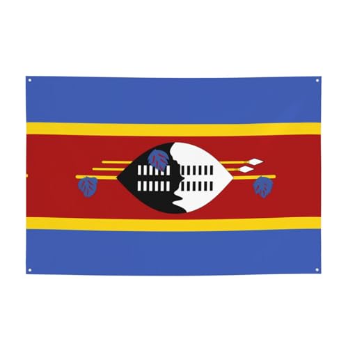 FDGBNM Party-Banner mit Swasiland-Flagge, 119,4 x 43,2 cm, UV-beständig, lichtbeständig, 4 Ösen, für den Innen- und Außenbereich geeignet. FDGBNM Party-Banner mit Swasiland-Flagge, 119,4 x 43,2 cm, UV-beständig, lichtbeständig, 4 Ösen, für den Innen- und Außenbereich geeignet. von fdgbnm