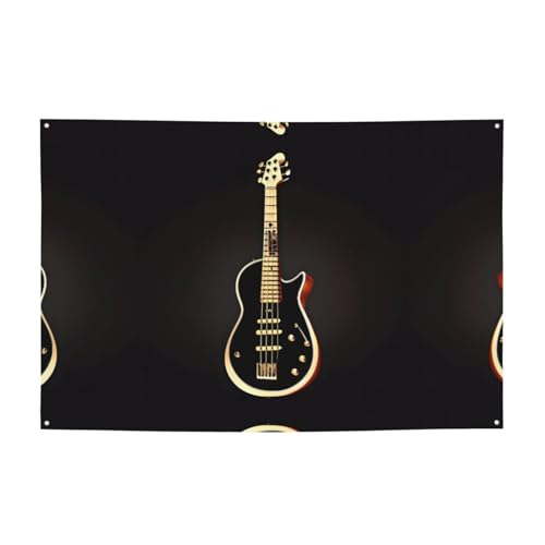FDGBNM Partybanner mit schwarzer Gitarre, 119,4 x 43,2 cm, UV-beständig, lichtbeständig, 4 Ösen, für den Innen- und Außenbereich geeignet. FDGBNM Partybanner mit schwarzer Gitarre, 119,4 x 43,2 cm, UV-beständig, lichtbeständig, 4 Ösen, für den Innen- und Außenbereich geeignet. von fdgbnm