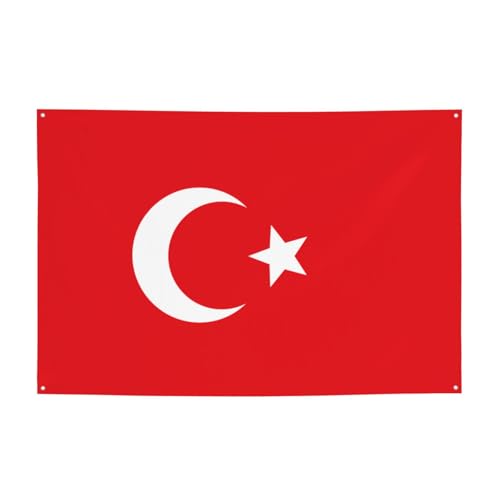 FDGBNM Partybanner mit türkischer Flagge, 119,4 x 43,2 cm, UV-beständig, lichtbeständig, 4 Ösen, für den Innen- und Außenbereich geeignet. FDGBNM Partybanner mit türkischer Flagge, 119,4 x 43,2 cm, UV-beständig, lichtbeständig, 4 Ösen, für den Innen- und Außenbereich geeignet. von fdgbnm