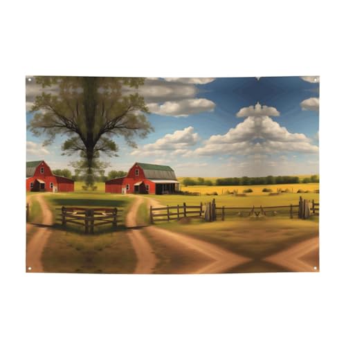 FDGBNM Ranch-View-Party-Banner, 119,4 x 43,2 cm, UV-beständig, lichtbeständig, 4 Ösen, für den Innen- und Außenbereich von fdgbnm
