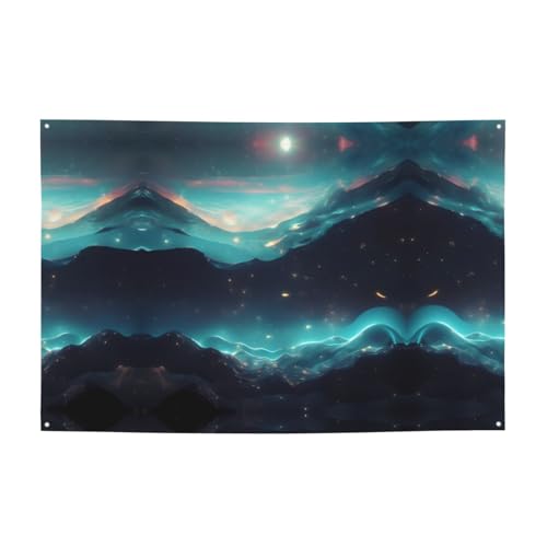 FDGBNM Science Fiction Stars Vibrant Party Banner 119,4 x 43,2 cm, UV-beständig, lichtbeständig, 4 Ösen, für den Innen- und Außenbereich von fdgbnm