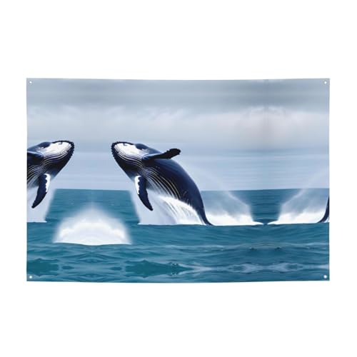 FDGBNM Whales at Sea Vibrant Party Banner 119,4 x 43,2 cm, UV-beständig, lichtbeständig, 4 Ösen, für den Innen- und Außenbereich FDGBNM Whales at Sea Vibrant Party Banner 119,4 x 43,2 cm, UV-beständig, lichtbeständig, 4 Ösen, für den Innen- und Außenbereich von fdgbnm