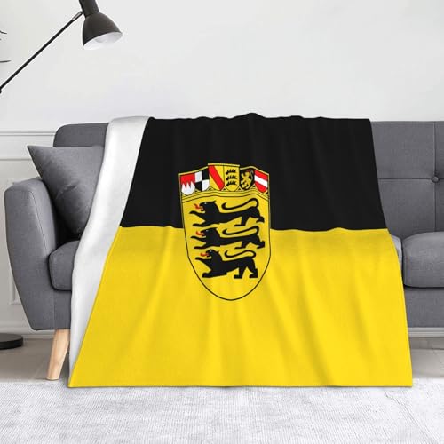 Flagge Baden-Württemberg Decke Super weiche Flanell-Fleecedecke 152,4 x 127 cm 100% Polyester warme Decke für Couch, Camping und Geschenke Flagge Baden-Württemberg Decke Super weiche Flanell-Fleecedecke 152,4 x 127 cm 100% Polyester warme Decke für Couch, Camping und Geschenke von fdgbnm