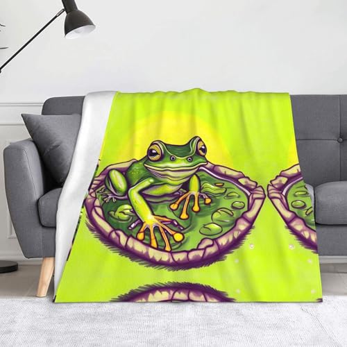Frosch im Teich Decke Super weiche Flanell-Fleecedecke 152,4 x 127 cm, 100 % Polyester, warme Decke für Couch, Camping und Geschenke. Frosch im Teich Decke Super weiche Flanell-Fleecedecke 152,4 x 127 cm, 100 % Polyester, warme Decke für Couch, Camping und Geschenke. von fdgbnm