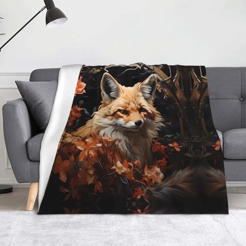 Fuchs und Blumen Decke Super weiche Flanell-Fleecedecke 152,4 x 127 cm, 100% Polyester, warme Decke für Couch, Camping und Geschenke. Fuchs und Blumen Decke Super weiche Flanell-Fleecedecke 152,4 x 127 cm, 100% Polyester, warme Decke für Couch, Camping und Geschenke. von fdgbnm
