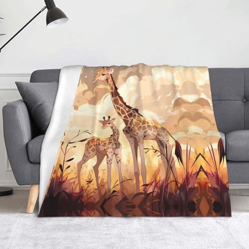 Giraffe Mutter und Kind Decke Super weiche Flanell-Fleecedecke 152,4 x 127 cm, 100% Polyester, warme Decke für Couch, Camping und Geschenke. Giraffe Mutter und Kind Decke Super weiche Flanell-Fleecedecke 152,4 x 127 cm, 100% Polyester, warme Decke für Couch, Camping und Geschenke. von fdgbnm