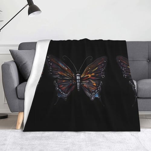 Mystery Butterfly Blanket Super weiche Flanell-Fleecedecke 152,4 x 127 cm, 100 % Polyester, warme Decke für Couch, Camping und Geschenke. von fdgbnm