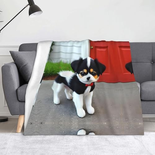 Schwarz-weiße Welpendecke Superweiche Flanell-Fleecedecke 152,4 x 127 cm, 100 % Polyester, warme Decke für Couch, Camping und Geschenke. Schwarz-weiße Welpendecke Superweiche Flanell-Fleecedecke 152,4 x 127 cm, 100 % Polyester, warme Decke für Couch, Camping und Geschenke. von fdgbnm