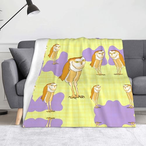 Stehende Eule Decke Super weiche Flanell-Fleecedecke 152,4 x 127 cm, 100% Polyester, warme Decke für Couch, Camping und Geschenke. von fdgbnm