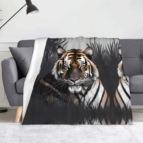 Tiger at Rest Decke, superweiche Flanell-Fleecedecke, 152,4 x 127 cm, 100 % Polyester, warme Decke für Couch, Camping und Geschenke. von fdgbnm