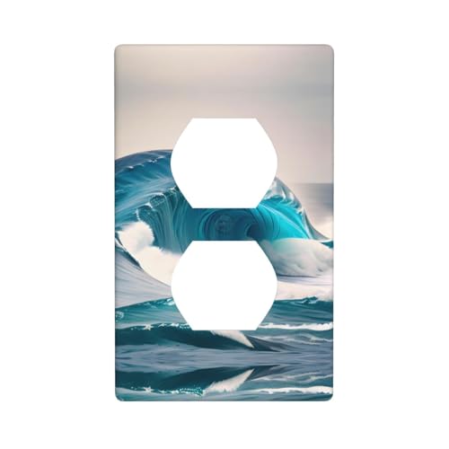 Wandplatte mit Cartoon-Motiv blaue Meereswelle, PC-Material schlagfest, britischer Standard, hitzebeständig, Wohn- und Gewerbe von fdgbnm