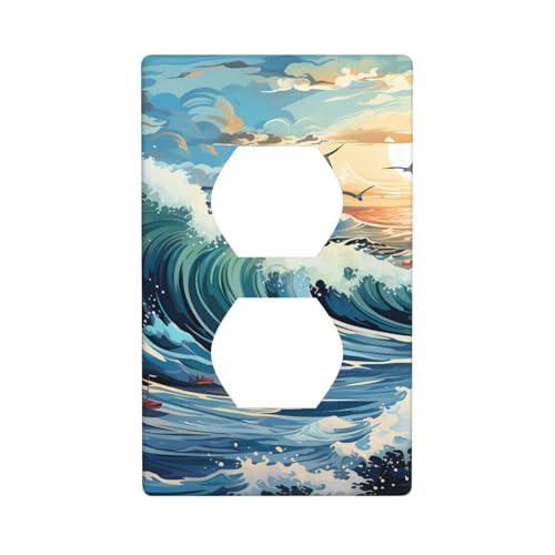 Wandplatte mit Wellenmotiv, bedruckt, aus Polycarbonat, stoßfest, britischer Standard, hitzebeständig, für Wohn- und Gewerbe Wandplatte mit Wellenmotiv, bedruckt, aus Polycarbonat, stoßfest, britischer Standard, hitzebeständig, für Wohn- und Gewerbe von fdgbnm