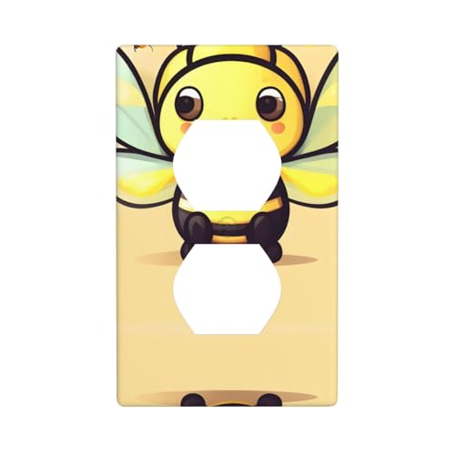Wandplatte mit gelbem Bienen-Druck, PC-Material, stoßfest, britischer Standard, hitzebeständig, für Wohn- und Gewerbe von fdgbnm