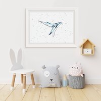 Buckelwal Handgemachter Aquarelldruck A4 A5 Landschaft Kinderzimmer Kunst Unter Dem Meer Serie Buckelwal Handgemachter Aquarelldruck A4 A5 Landschaft Kinderzimmer Kunst Unter Dem Meer Serie von featherdotink