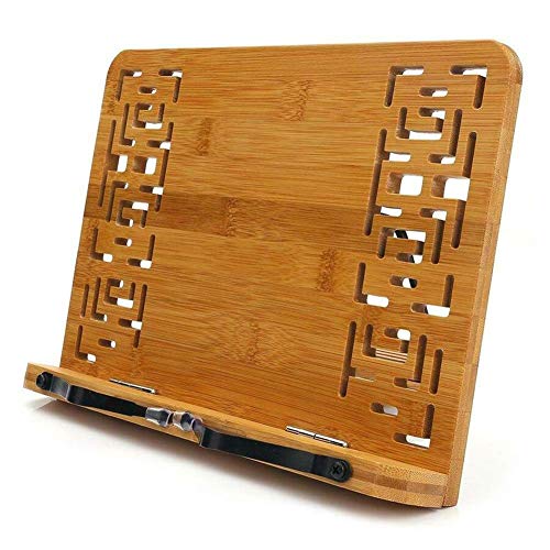 feedal Bambus Leseständer Kochbuch Dokument Ständer Halter Buchstütze Laptop Ständer I-Pad Ständer Halter Kochbuch Halter Lehrbuch Ständer PC Display Ständer klappbar verstellbar Tablett von feedal