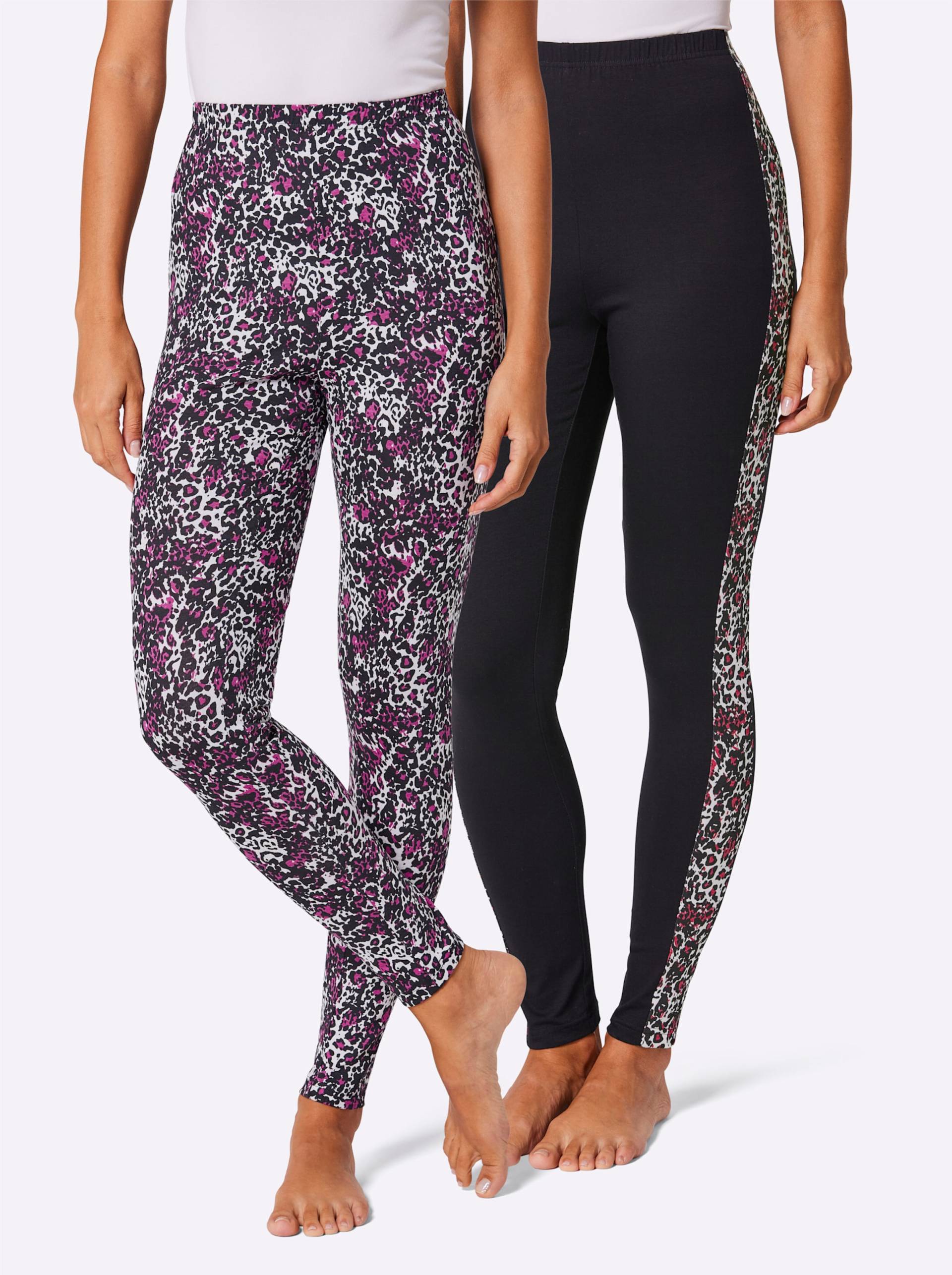 Leggings in magenta-schwarz-bedruckt von feel good von feel good