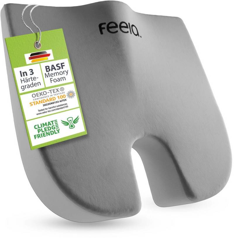 feela Sitzkissen Orthopädisches Keilkissen – fördert aufrechtes & gesundes Sitzen, Ideal fürs Büro & Homeoffice – entlastet Rücken & verbessert Haltung von feela