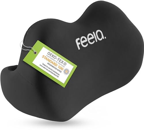 feela.® Ergonomisches Rückenkissen für Bürostuhl | Lendenkissen als Stuhlkissen für Zuhause, Büro oder Rückenstütze im Home-Office (Schwarz) von feela