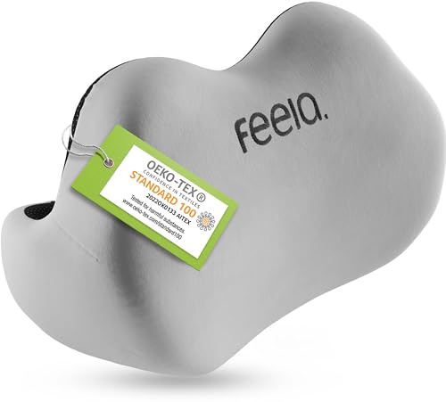 feela.® Ergonomisches Rückenkissen für Bürostuhl | Lendenkissen als Stuhlkissen für Zuhause, Büro oder Rückenstütze im Home-Office (Silber) von feela