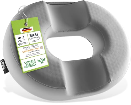 feela.® Orthopädischer Sitzring [3 Härtegrade] – Hämorrhoiden Sitzkissen mit Loch – nach OP & Geburt – Sitzring Steißbein Entlastung, Hämorriden Kissen, Sitzdonut – lindert Schmerzen (Medium) von feela