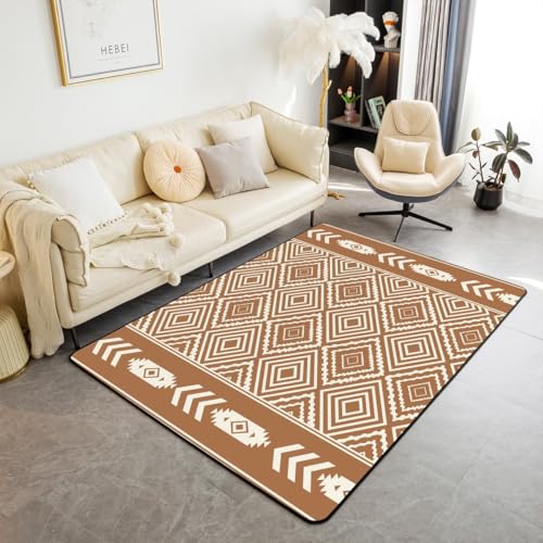 Moderne Geometrische Waschbar Bereich Teppich Abstrakte Kunst Bereich Teppiche für, Westböhmen Indoor Boden Teppich für Kinder Mode rutschfeste weiche Teppiche, 150x200cm von feelingyou