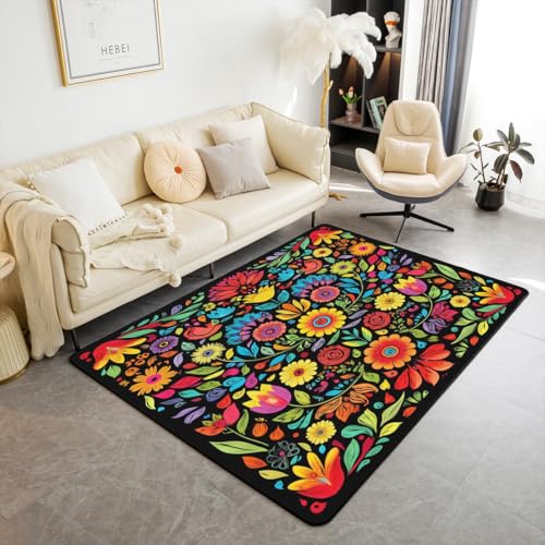 Pflanze Kids Bereich Teppich,Botanische Blumen Boho Blätter Indoor Fußbodenmatte Eingangsteppich für,Rustikale Pflanze romantische Rutschschutz Teppich,Bunte Couch Wohnzimmer Dekor,150x200cm Pflanze Kids Bereich Teppich,Botanische Blumen Boho Blätter Indoor Fußbodenmatte Eingangsteppich für,Rustikale Pflanze romantische Rutschschutz Teppich,Bunte Couch Wohnzimmer Dekor,150x200cm von feelingyou