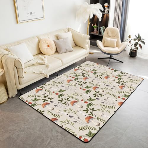 Wilde Pilz Bereich Teppich Aquarell im Freien natürliche Pflanzen Dekor Nicht vergießen Teppich für Kinder Botanische Blätter Rustikale Dschungel Stil Rutschfester Teppich für Hauswärme 150x200cm Wilde Pilz Bereich Teppich Aquarell im Freien natürliche Pflanzen Dekor Nicht vergießen Teppich für Kinder Botanische Blätter Rustikale Dschungel Stil Rutschfester Teppich für Hauswärme 150x200cm von feelingyou