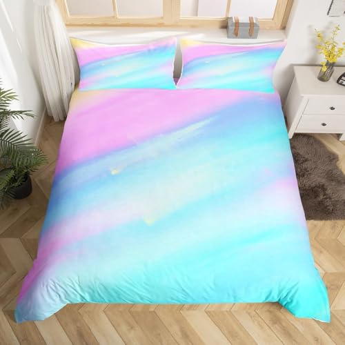 feelingyou Aquarell Regenbogen Tröster Bettbezug 135x200cm, Pastell Tie Dye Design Bettwäsche Set, Moderne Mode Bunte Bettbezug für Mädchen Frauen Schlafzimmer Dekorationen, Mehrfarbig feelingyou Aquarell Regenbogen Tröster Bettbezug 135x200cm, Pastell Tie Dye Design Bettwäsche Set, Moderne Mode Bunte Bettbezug für Mädchen Frauen Schlafzimmer Dekorationen, Mehrfarbig von feelingyou