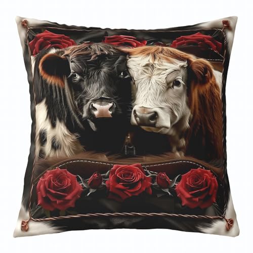 feelingyou Bauernhaus Kuh werfen Kissen Abdeckung rustikale Kuhleder Pelz Druck Kinder Kissen Abdeckung für Wohnzimmer Schlafzimmer romantische rote Rose Floral Home Decor 45x45cm feelingyou Bauernhaus Kuh werfen Kissen Abdeckung rustikale Kuhleder Pelz Druck Kinder Kissen Abdeckung für Wohnzimmer Schlafzimmer romantische rote Rose Floral Home Decor 45x45cm von feelingyou