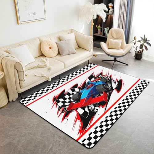 feelingyou Formel Auto Bereich Teppich schwarz weiß Plaid Rennflagge Rutschschutz Teppich für Kinder Cartoon Rennwagen Extreme Sports Nicht-Abgießen Teppich für Party Couch 100x150cm feelingyou Formel Auto Bereich Teppich schwarz weiß Plaid Rennflagge Rutschschutz Teppich für Kinder Cartoon Rennwagen Extreme Sports Nicht-Abgießen Teppich für Party Couch 100x150cm von feelingyou