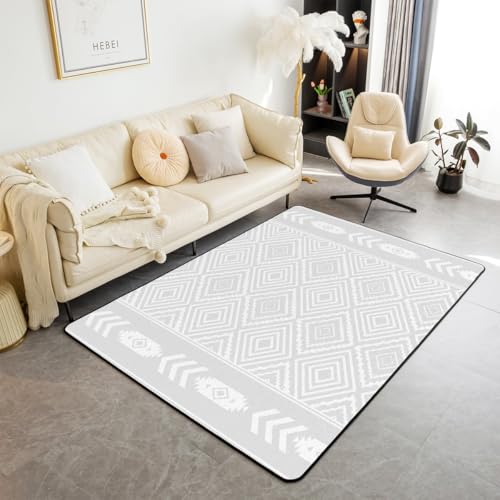 feelingyou Mode Geometrische Waschbar Bereich Teppich Stilvolle Muster Bereich Teppiche für, Moderne Kunst Indoor Boden Teppich für Kinder Westlichen Stil rutschfeste weiche Teppiche, 150x200cm von feelingyou