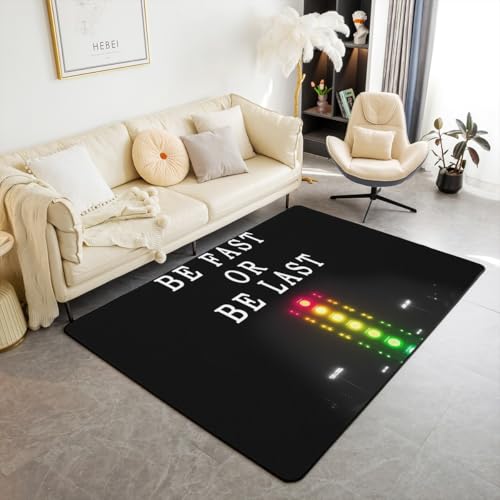feelingyou Verkehrslampen Bereich Teppich Rennen Thema Extreme Sports Stil Nicht-Shedding Teppich für Kinder Bunte Signal Lichter Dekor Rutschfester Teppich für Auto Couch Stühle 150x200cm von feelingyou