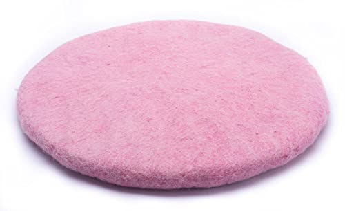 feelz Filzkissen Sitzkissen rund Filz Verschiedene pink-, lila-, beerentöne 100% Wolle 35 cm Höhe 2-3 cm Handarbeit (Rosa) von feelz