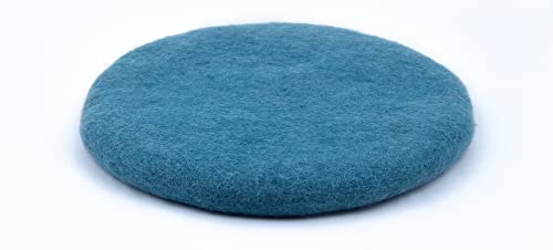 feelz Sitzkissen rund Filz Verschiedene blau-töne 100% Wolle 35 cm Höhe 2-3 cm Handarbeit (Eisblau) von feelz