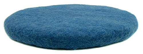 feelz Sitzkissen rund Filz Verschiedene blau-töne 100% Wolle 35 cm Höhe 2-3 cm Handarbeit (Persisch Blau) von feelz